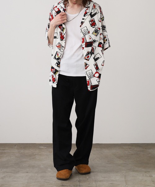 Jungle Storm（ジャングルストーム）の「JUNGLE STORM/ジャングルストーム H/S,和柄レーヨンシャツ シャツ（シャツ/ブラウス・メンズ・ブラック系1/ホワイト系2/ホワイト系1/ブラック系2・L/M）」の14枚目の写真