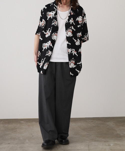 Jungle Storm（ジャングルストーム）の「JUNGLE STORM/ジャングルストーム H/S,和柄レーヨンシャツ シャツ（シャツ/ブラウス・メンズ・ブラック系1/ホワイト系2/ホワイト系1/ブラック系2・L/M）」の18枚目の写真