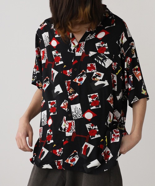 Jungle Storm（ジャングルストーム）の「JUNGLE STORM/ジャングルストーム H/S,和柄レーヨンシャツ シャツ（シャツ/ブラウス・メンズ・ブラック系1/ホワイト系2/ホワイト系1/ブラック系2・L/M）」の21枚目の写真