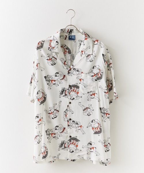 Jungle Storm（ジャングルストーム）の「JUNGLE STORM/ジャングルストーム H/S,和柄レーヨンシャツ シャツ（シャツ/ブラウス・メンズ・ブラック系1/ホワイト系2/ホワイト系1/ブラック系2・L/M）」の5枚目の写真