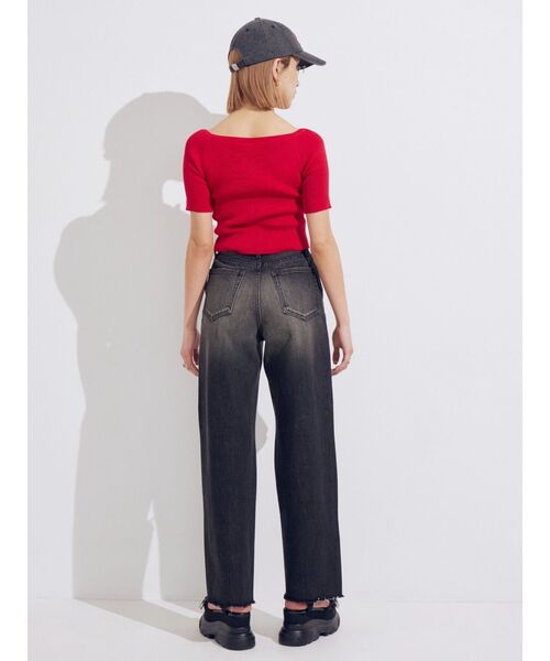 EVRIS（エヴリス）の「ダメージワイドヴィンテージライクデニムパンツ（デニムパンツ・レディース・ベージュ/ブラック・MEDIUM/SMALL）」の17枚目の写真