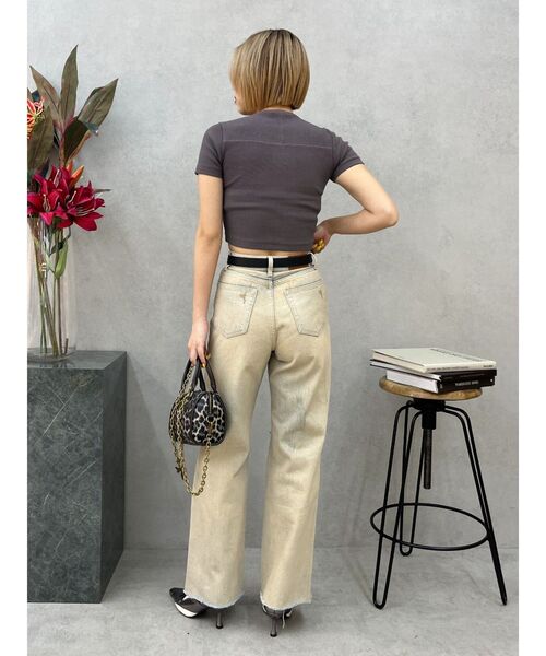 EVRIS（エヴリス）の「ダメージワイドヴィンテージライクデニムパンツ（デニムパンツ・レディース・ベージュ/ブラック・MEDIUM/SMALL）」の19枚目の写真