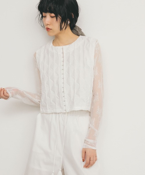 KBF（ケイビーエフ）の「フロントホックベスト（ベスト・レディース・オフホワイト/ブラック・ONE）」の4枚目の写真