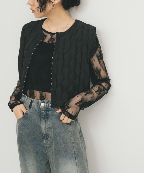 KBF（ケイビーエフ）の「フロントホックベスト（ベスト・レディース・オフホワイト/ブラック・ONE）」の7枚目の写真