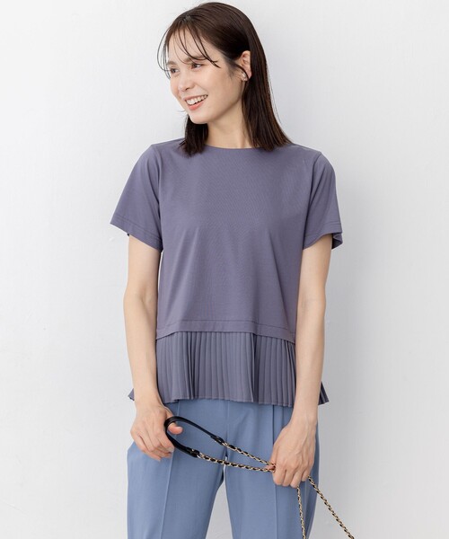 組曲 L(クミキョク オオキイサイズ)の「クールプレーティング天竺プリーツ カットソー(Tシャツ/カットソー・レディース・ブラック系/アイボリー系/グレー系・5/6)」の19枚目の写真