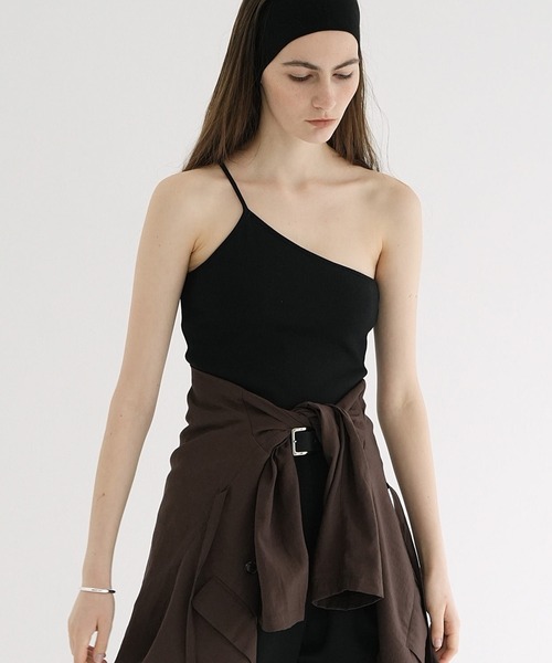 数量は多い  セール】ONE SHOULDER RIB TANK TOPS（タンクトップ）｜CLANE トップス
