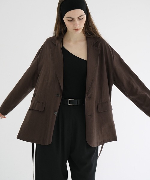 CLANE（クラネ）の「ONE SHOULDER RIB TANK  TOPS（タンクトップ・レディース・ホワイト/ブラック/ブラウン・1/2）」の6枚目の写真