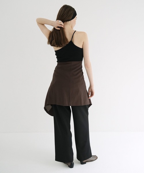 CLANE（クラネ）の「ONE SHOULDER RIB TANK  TOPS（タンクトップ・レディース・ホワイト/ブラック/ブラウン・1/2）」の5枚目の写真