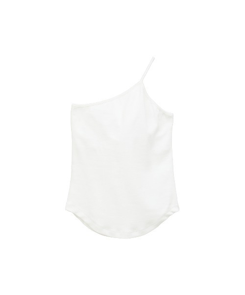 CLANE（クラネ）の「ONE SHOULDER RIB TANK  TOPS（タンクトップ・レディース・ホワイト/ブラック/ブラウン・1/2）」の8枚目の写真