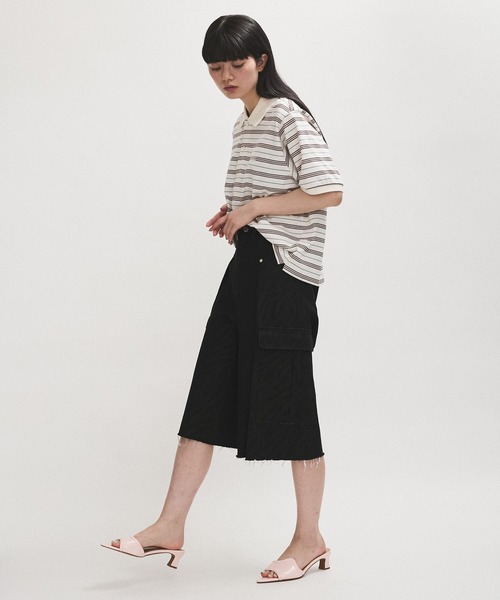 LACOSTE（ラコステ）の「【LACOSTE for ADAM ET ROPE'】別注Multi Border Polo（ポロシャツ・レディース・ボルドー/ホワイト系その他5/ブルー系その他4・36）」の4枚目の写真