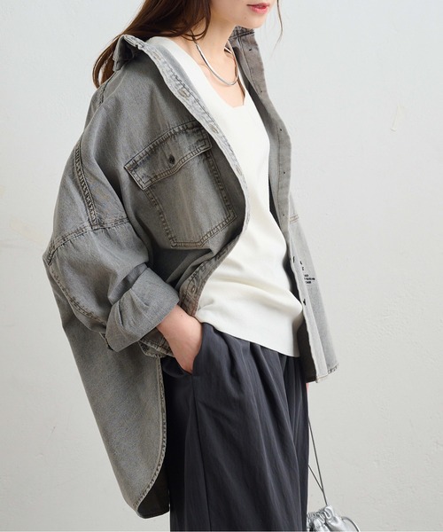 PUAL CE CIN（ピュアルセシン）の「【Du noir】ラウンドネックタンクトップ（タンクトップ・レディース・グレー/アイボリー/ブラック・FREE）」の5枚目の写真