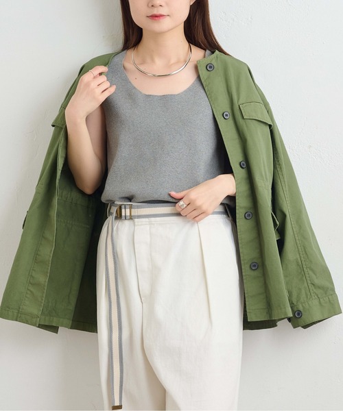 PUAL CE CIN（ピュアルセシン）の「【Du noir】ラウンドネックタンクトップ（タンクトップ・レディース・グレー/アイボリー/ブラック・FREE）」の9枚目の写真