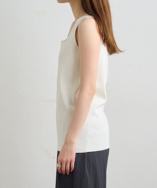 PUAL CE CIN（ピュアルセシン）の「【Du noir】ラウンドネックタンクトップ（タンクトップ・レディース・グレー/アイボリー/ブラック・FREE）」の18枚目の写真