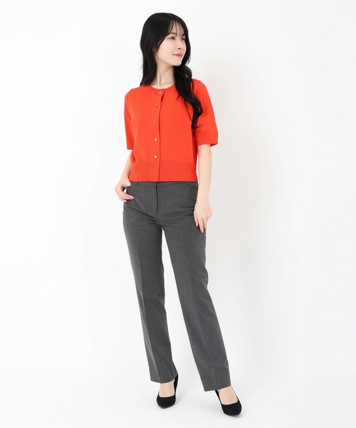 STRAWBERRY-FIELDS（ストロベリーフィールズ）の「マリンモチーフ半袖カーディガン（ニット/セーター・レディース・ネイビー/ホワイト×ネイビー/オレンジ・2）」の12枚目の写真