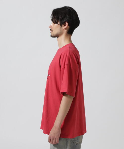 REMI RELIEF（レミレリーフ）の「REMI RELIEF(レミレリーフ) 別注20/-天竺BIGサイズTシャツ(BE CAT NAP)（Tシャツ/カットソー・メンズ・レッド/アイボリー・M/L/XL）」の16枚目の写真