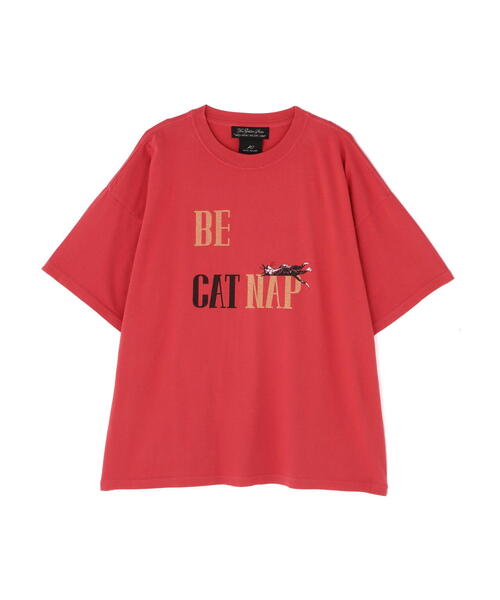 REMI RELIEF（レミレリーフ）の「REMI RELIEF(レミレリーフ) 別注20/-天竺BIGサイズTシャツ(BE CAT NAP)（Tシャツ/カットソー・メンズ・レッド/アイボリー・M/L/XL）」の8枚目の写真