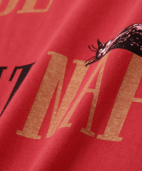 REMI RELIEF（レミレリーフ）の「REMI RELIEF(レミレリーフ) 別注20/-天竺BIGサイズTシャツ(BE CAT NAP)（Tシャツ/カットソー・メンズ・レッド/アイボリー・M/L/XL）」の10枚目の写真