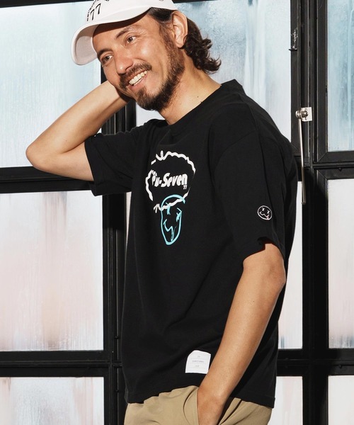 seventy seven(セブンティセブン)の「mt9668-middle onz over size S-S t-shirts(77delicious) Tシャツ(Tシャツ/カットソー・メンズ・サンドベージュ/ホワイト/ブラック・S/M/L/XL)」の4枚目の写真