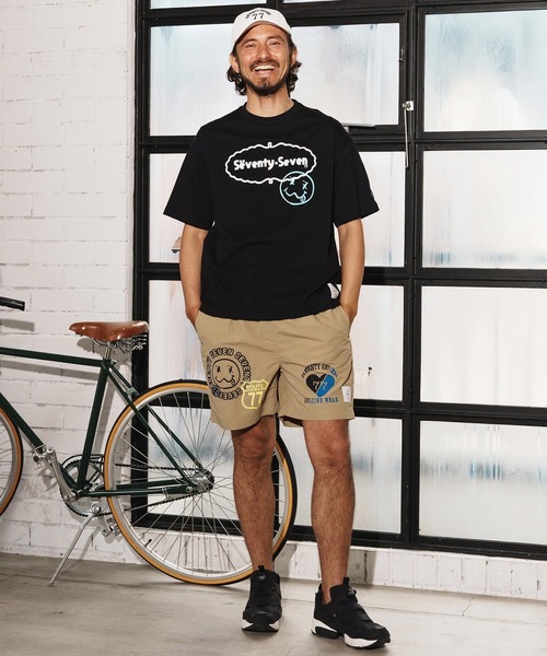 seventy seven(セブンティセブン)の「mt9668-middle onz over size S-S t-shirts(77delicious) Tシャツ(Tシャツ/カットソー・メンズ・サンドベージュ/ホワイト/ブラック・S/M/L/XL)」の6枚目の写真
