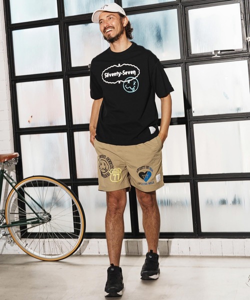 seventy seven(セブンティセブン)の「mt9668-middle onz over size S-S t-shirts(77delicious) Tシャツ(Tシャツ/カットソー・メンズ・サンドベージュ/ホワイト/ブラック・S/M/L/XL)」の7枚目の写真