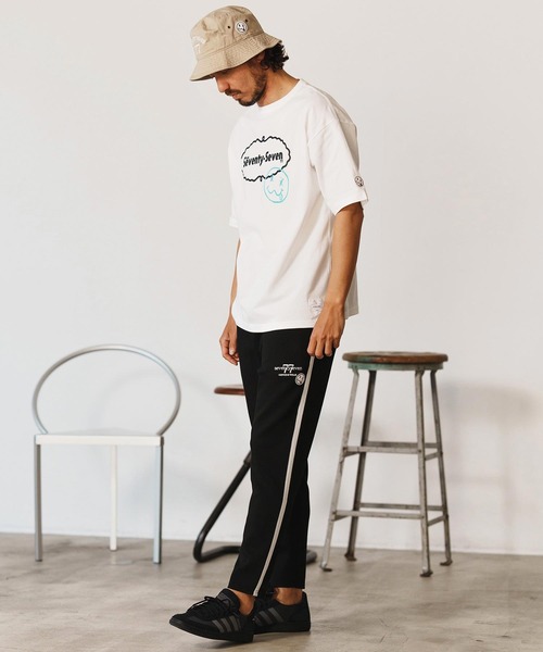 seventy seven(セブンティセブン)の「mt9668-middle onz over size S-S t-shirts(77delicious) Tシャツ(Tシャツ/カットソー・メンズ・サンドベージュ/ホワイト/ブラック・S/M/L/XL)」の18枚目の写真
