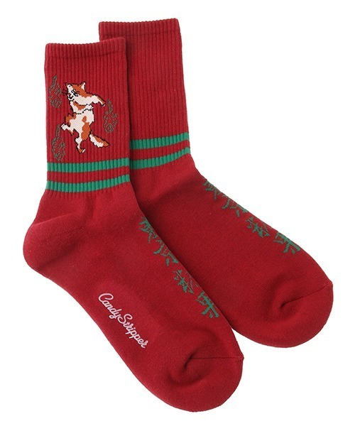 Candy Stripper（キャンディストリッパー）の「PHANTOM CATS RIB ソックス（ソックス/靴下・レディース・ボルドー/オレンジ/ブラック・FREE）」の3枚目の写真