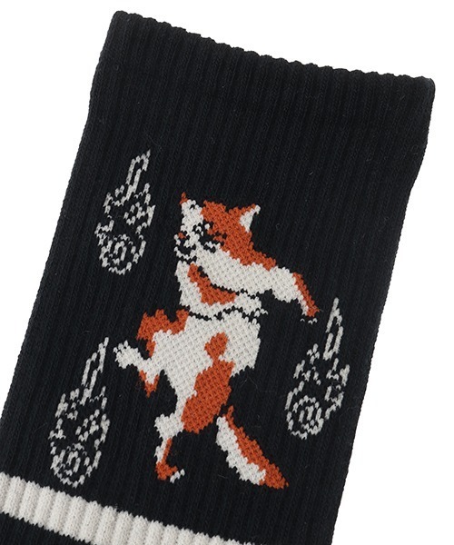 Candy Stripper（キャンディストリッパー）の「PHANTOM CATS RIB ソックス（ソックス/靴下・レディース・ボルドー/オレンジ/ブラック・FREE）」の5枚目の写真