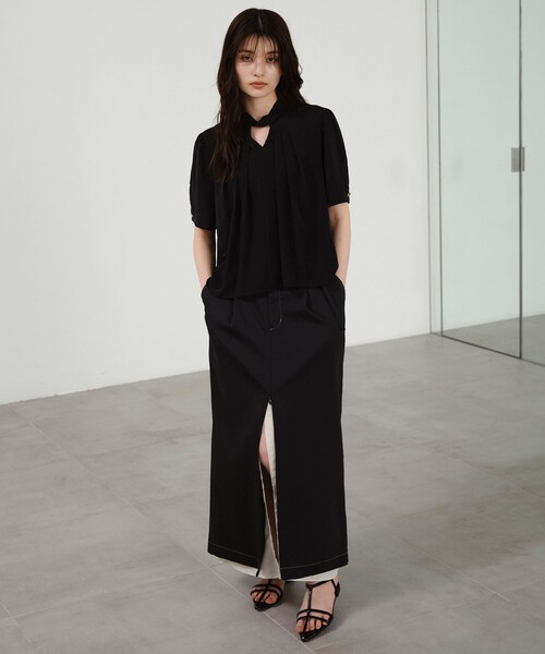 【ungaro】　タイトスカート 9号　黒　ニット　スリット　ウンガロ　未使用 ungaro】 タイトスカート 9号 黒 ニット スリット ウンガロ 未