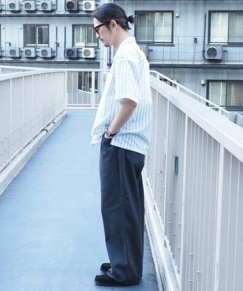 B:MING by BEAMS（ビーミングバイビームス）の「吸水速乾 ストライプ オープンカラー シャツ（シャツ/ブラウス・メンズ・サックスブルー/オフホワイト・S/M/L/XL）」の16枚目の写真