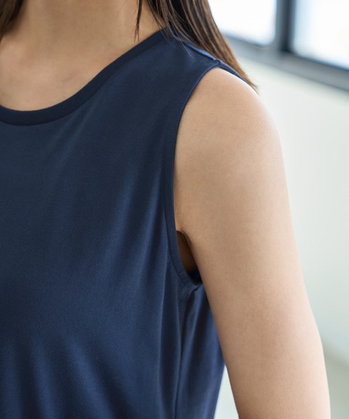 STYLE DELI（スタイルデリ）の「【Made in JAPAN】生地コンビボリュームスカートワンピース（ワンピース・レディース・ネイビー/グリーン・1/2）」の7枚目の写真