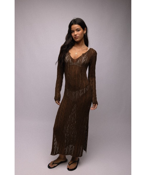 セール】Long Knit Dress /ニットワンピース（Tシャツ