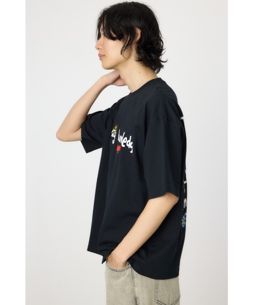 RODEO CROWNS WIDE BOWL(ロデオクラウンズワイドボウル)の「ドローイングTシャツ(Tシャツ/カットソー・メンズ・ホワイト/ブラック/パープル・MEDIUM/LARGE)」の5枚目の写真