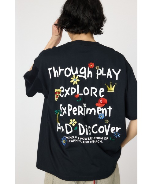 RODEO CROWNS WIDE BOWL(ロデオクラウンズワイドボウル)の「ドローイングTシャツ(Tシャツ/カットソー・メンズ・ホワイト/ブラック/パープル・MEDIUM/LARGE)」の6枚目の写真