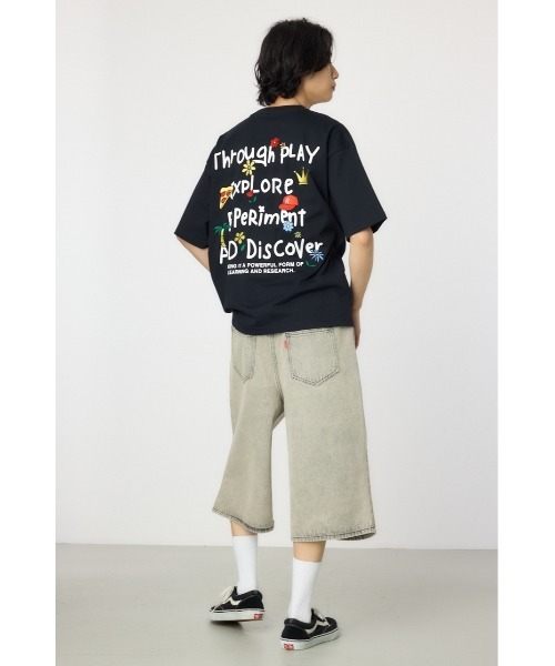 RODEO CROWNS WIDE BOWL(ロデオクラウンズワイドボウル)の「ドローイングTシャツ(Tシャツ/カットソー・メンズ・ホワイト/ブラック/パープル・MEDIUM/LARGE)」の9枚目の写真