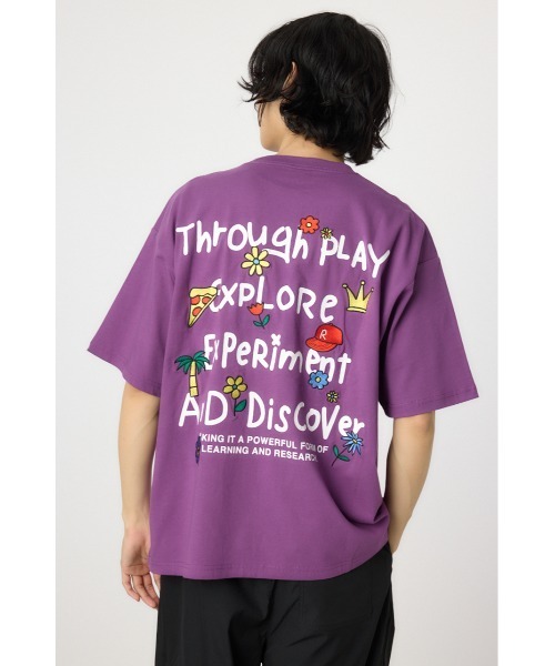 RODEO CROWNS WIDE BOWL(ロデオクラウンズワイドボウル)の「ドローイングTシャツ(Tシャツ/カットソー・メンズ・ホワイト/ブラック/パープル・MEDIUM/LARGE)」の13枚目の写真