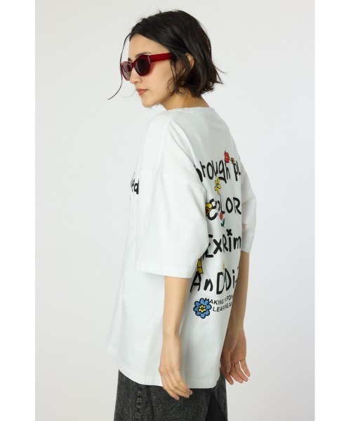RODEO CROWNS WIDE BOWL(ロデオクラウンズワイドボウル)の「ドローイングTシャツ(Tシャツ/カットソー・メンズ・ホワイト/ブラック/パープル・MEDIUM/LARGE)」の18枚目の写真