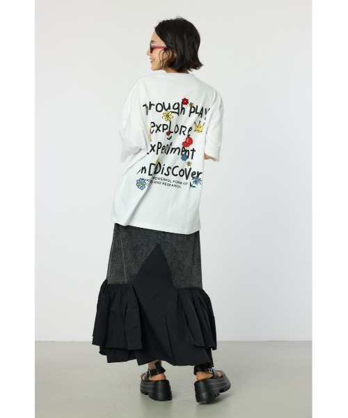 RODEO CROWNS WIDE BOWL(ロデオクラウンズワイドボウル)の「ドローイングTシャツ(Tシャツ/カットソー・メンズ・ホワイト/ブラック/パープル・MEDIUM/LARGE)」の21枚目の写真