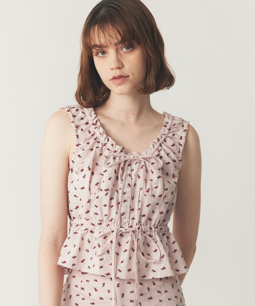 DEICY（デイシー）の「リトルチェリーブラウス（シャツ/ブラウス・レディース・オフホワイト/ネイビー/ピンク・FREE）」の3枚目の写真