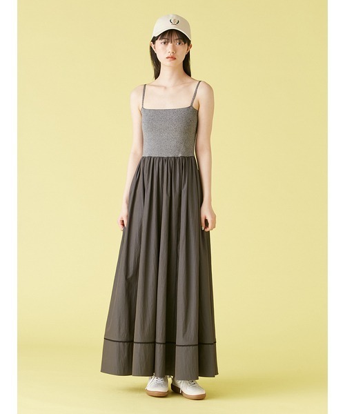 LILY BROWNニットビスチェ切り替えワンピース/ハンドウォッシャブル リリーブラウンLillyニットビスチェ切り替えワンピースハンド