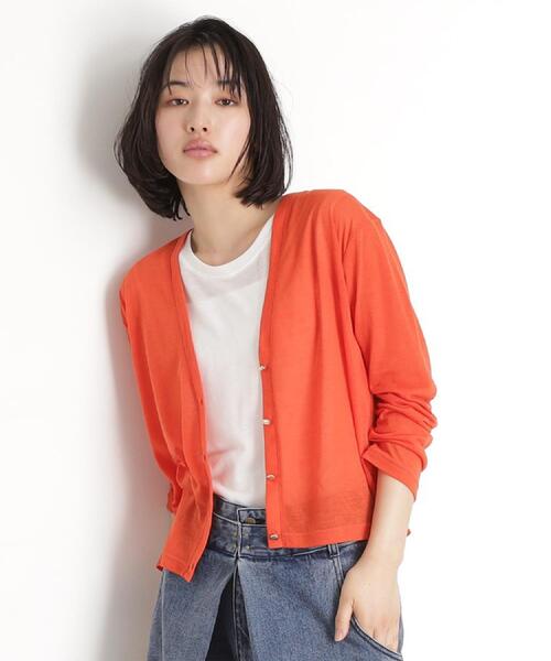 THE SHOP TK （ザ ショップ ティーケー ）の「シアーカーデ＆タンクトップ【セットアイテム/洗える】（カーディガン/ボレロ・レディース・オフホワイト/ブラック/オレンジ/ブルー系その他・12/13）」の9枚目の写真