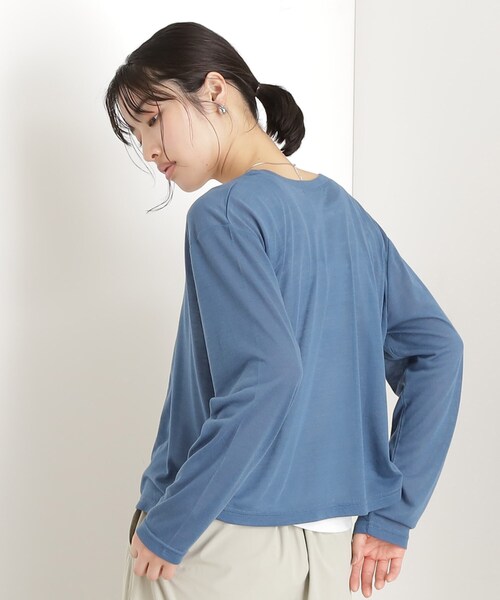 THE SHOP TK （ザ ショップ ティーケー ）の「シアーカーデ＆タンクトップ【セットアイテム/洗える】（カーディガン/ボレロ・レディース・オフホワイト/ブラック/オレンジ/ブルー系その他・12/13）」の14枚目の写真