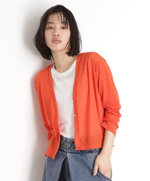 THE SHOP TK （ザ ショップ ティーケー ）の「シアーカーデ＆タンクトップ【セットアイテム/洗える】（カーディガン/ボレロ・レディース・オフホワイト/ブラック/オレンジ/ブルー系その他・12/13）」の5枚目の写真