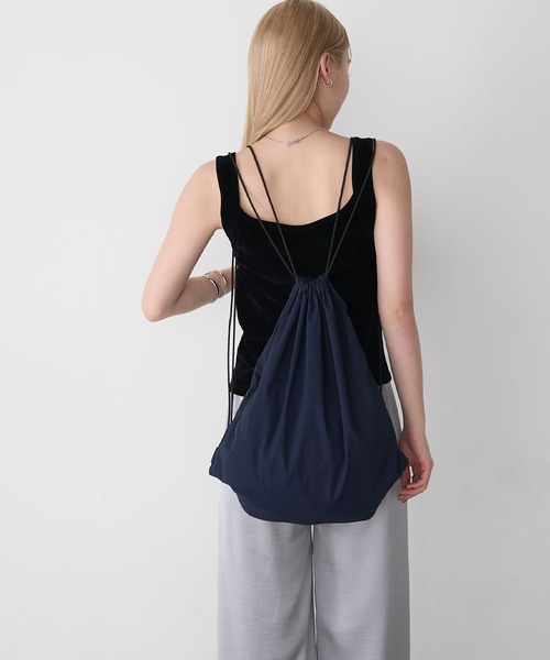forksy.(フォルクシー)の「【 RIKA × forksy. 】リップストップナイロン ナップサック(バックパック/リュック・レディース・ベージュ/ネイビー/チャコールグレー・FREE)」の19枚目の写真