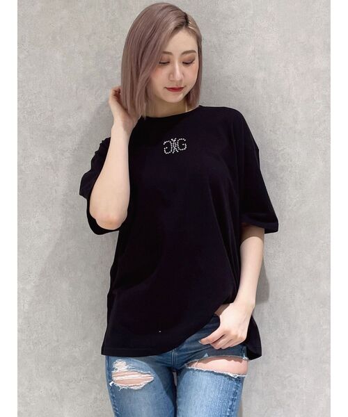 GYDA（ジェイダ）の「BACK GYDAラインストーンBIG Tシャツ（Tシャツ/カットソー・レディース・オフホワイト/ブラック/ピンク・FREE）」の9枚目の写真