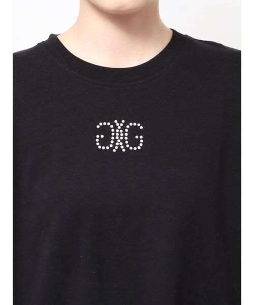ラインストーンTシャツ ブラック黒 デコT USED加工 切りっぱなし