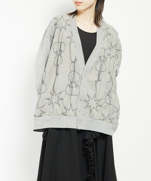 gomme(ゴム)の「リンクスバイオリン シンプルカーディガン(カーディガン/ボレロ・レディース・グレー/ブラック・MEDIUM)」の1枚目の写真