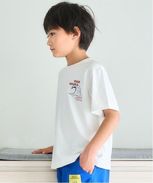 and D. petit main（アンドディープティマイン）の「【水陸両用】アソートSUMMERプリント半T（Tシャツ/カットソー・キッズ・ホワイト/サーモンピンク/ターコイズブルー/サックスブルー・140cm/150cm/90cm/100cm/110cm/120cm/130cm）」の13枚目の写真