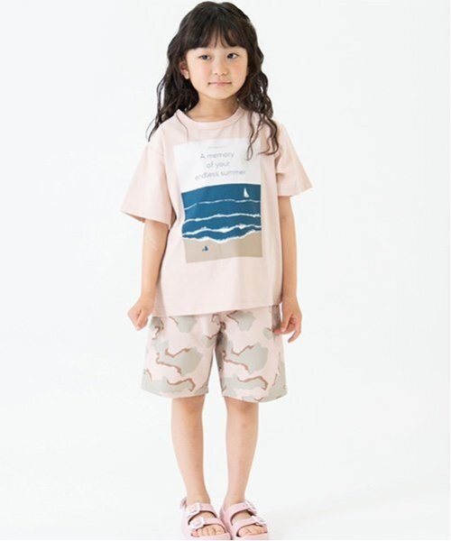 and D. petit main（アンドディープティマイン）の「【水陸両用】アソートSUMMERプリント半T（Tシャツ/カットソー・キッズ・ホワイト/サーモンピンク/ターコイズブルー/サックスブルー・140cm/150cm/90cm/100cm/110cm/120cm/130cm）」の20枚目の写真