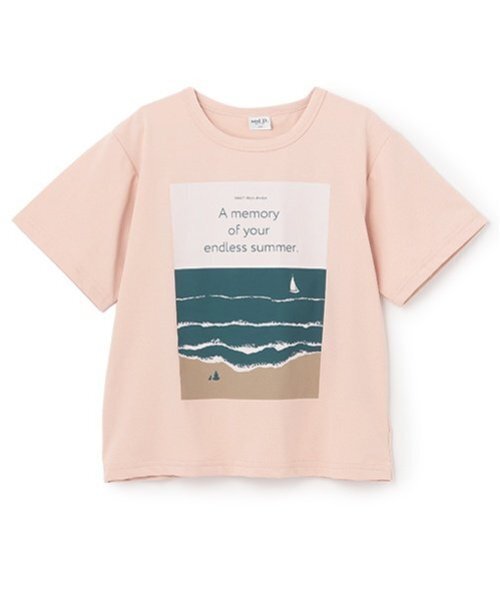 and D. petit main（アンドディープティマイン）の「【水陸両用】アソートSUMMERプリント半T（Tシャツ/カットソー・キッズ・ホワイト/サーモンピンク/ターコイズブルー/サックスブルー・140cm/150cm/90cm/100cm/110cm/120cm/130cm）」の7枚目の写真