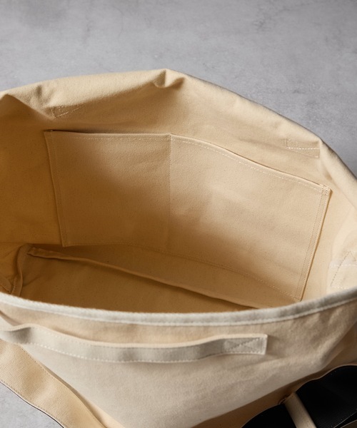 CANVAS 2WAY HANDLE FLAP SHOULDER BAG / LARGE / コットン